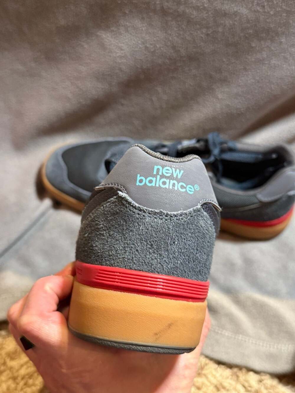 New Balance All Coasts 574 Navy Gum Skate Shoes AM574 Mens 8 - Picture 5 of 6